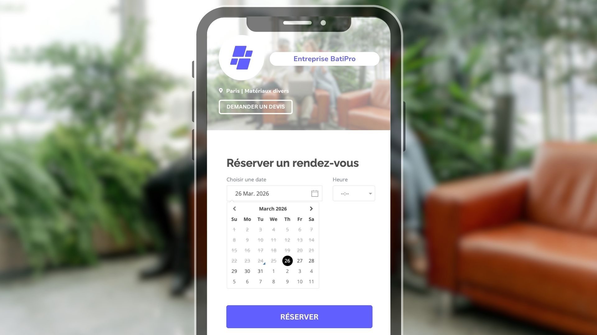 création de marketplace de service avec calendrier de réservation